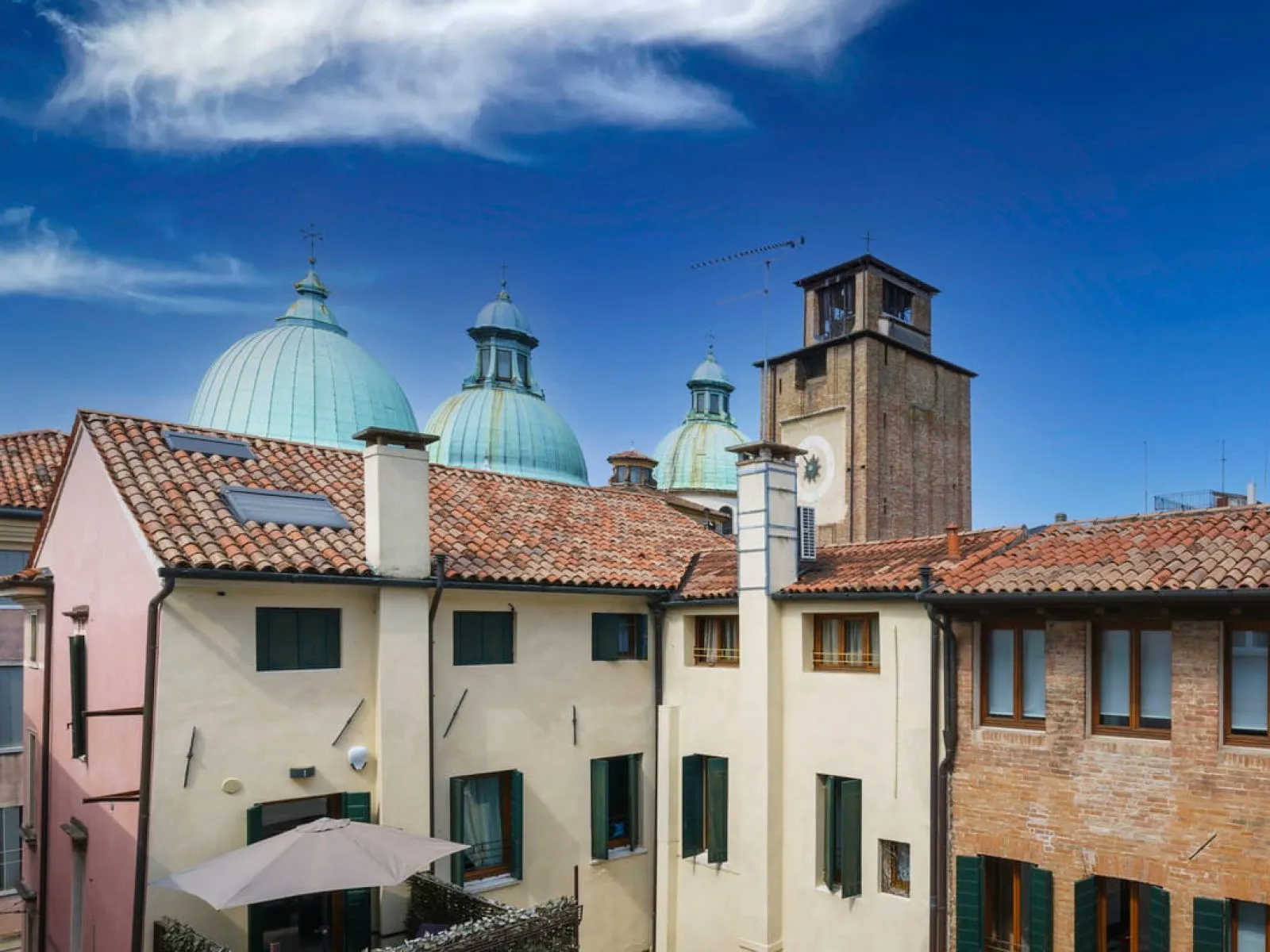 View over the rooftops of Treviso historic centre from Ca' Fe